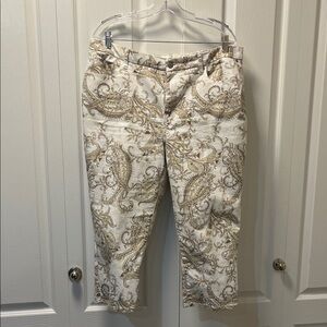Floral Paisley Chicos Cropped Pants